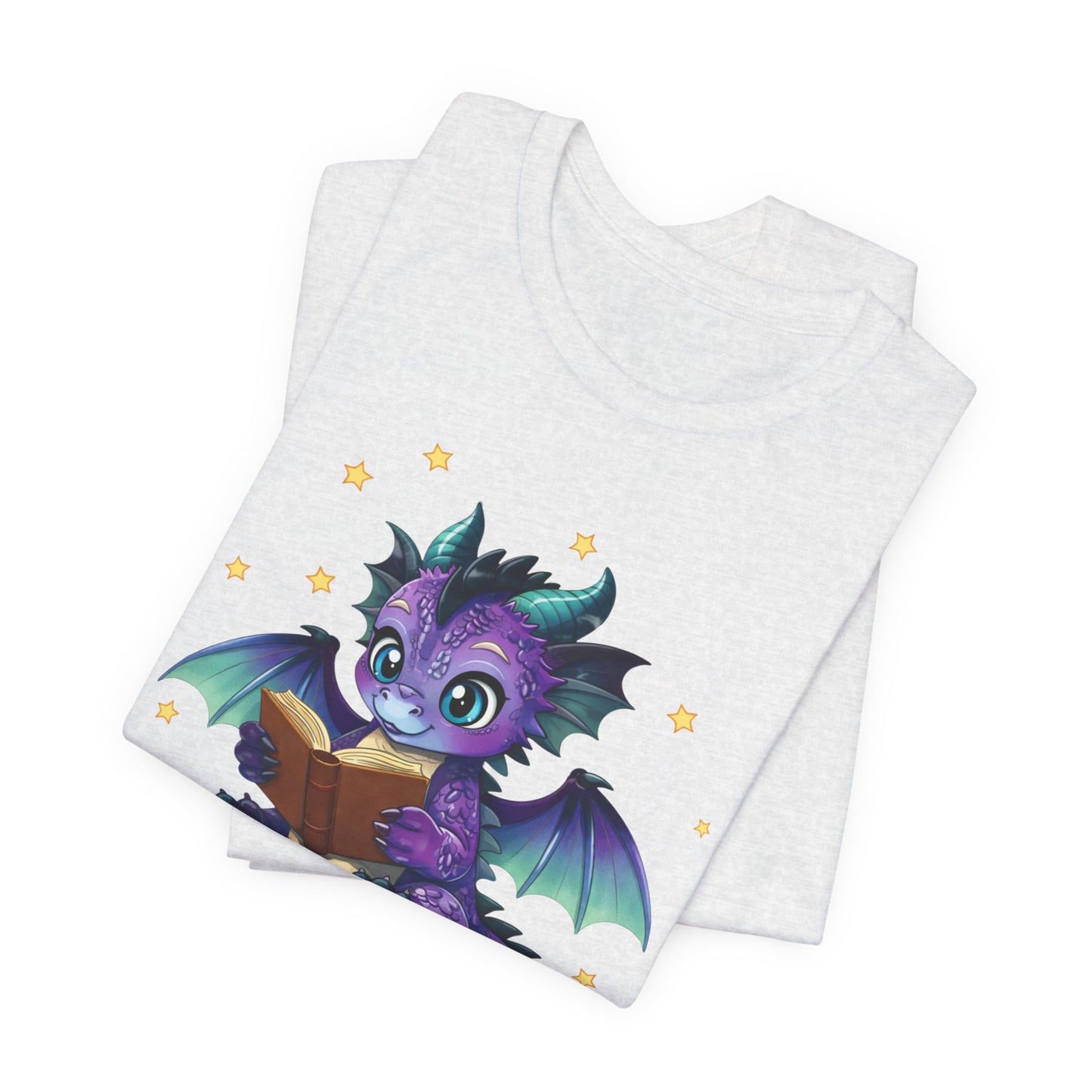 Baddie Book Dragon Sitting on Books Graphic Tee