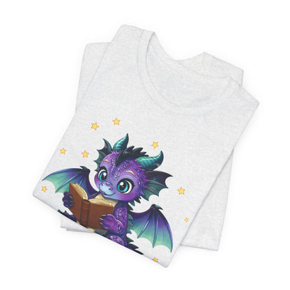 Baddie Book Dragon Sitting on Books Graphic Tee