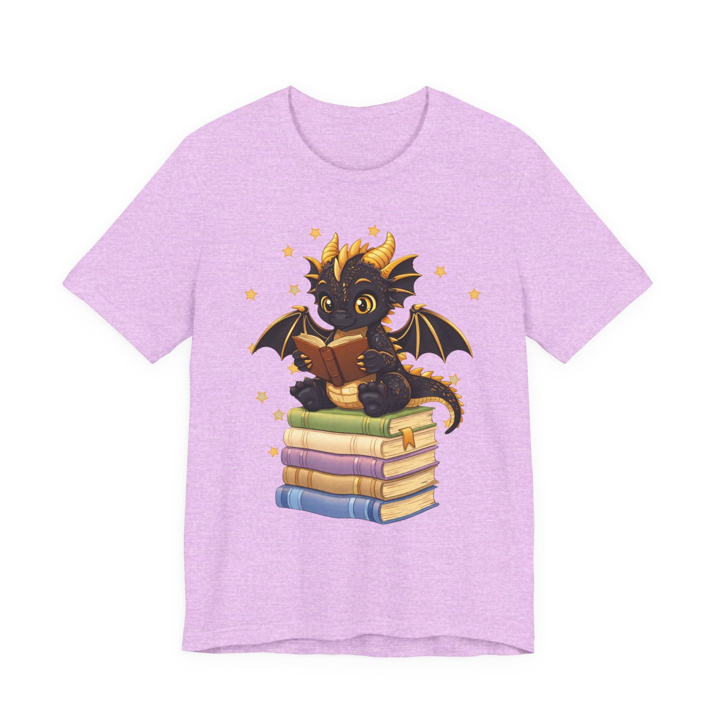 Dragon Rider Book Dragon Sitting on Books Graphic Tee