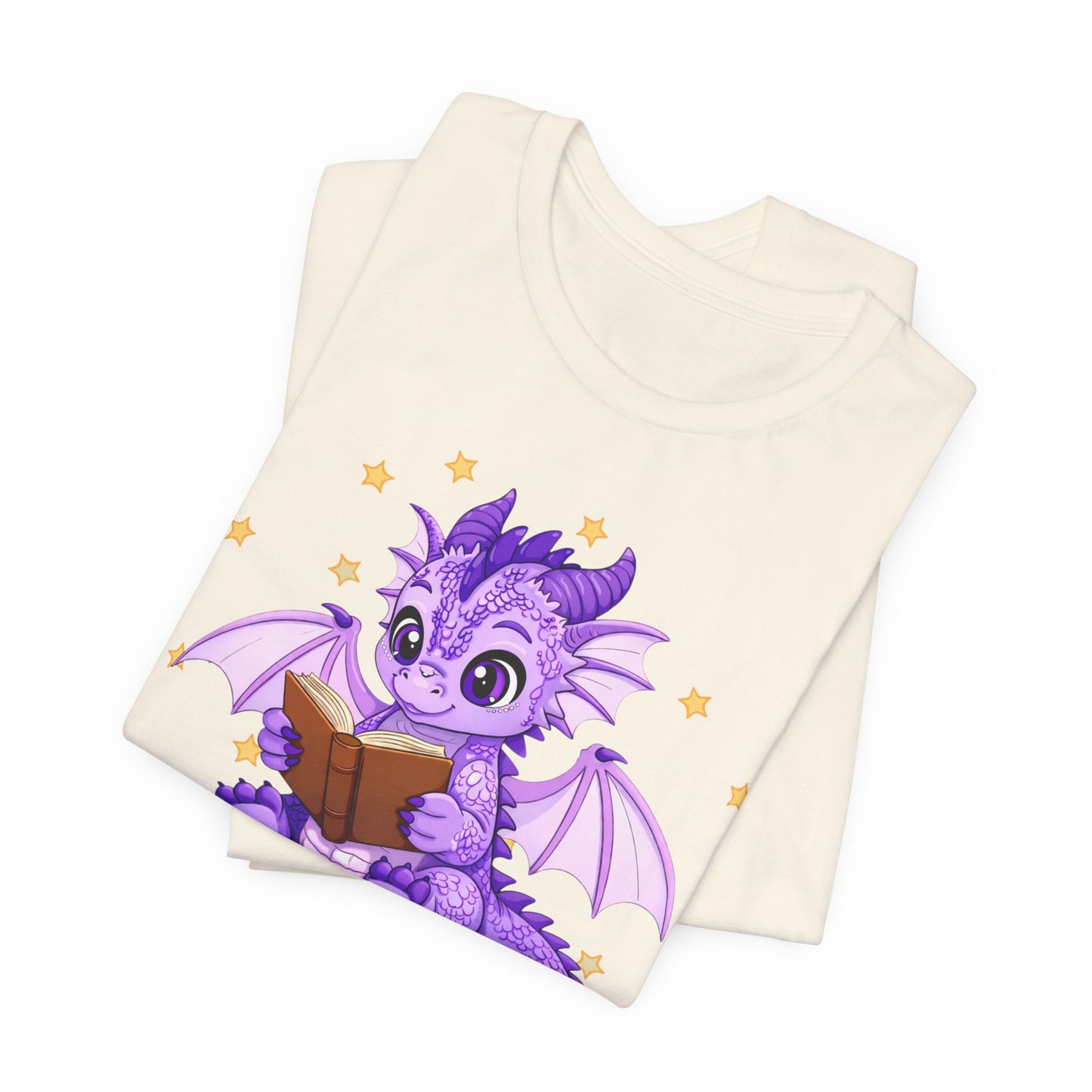 Fate Book Dragon Sitting on Books Graphic Tee
