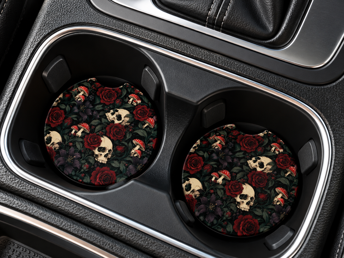 Bookish Ceramic Car Coasters – Set of 2 | Cute Car Cup Holder Accessories