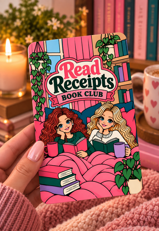 Read Receipts Book Club Kindle Insert – Original Bookish Art by Wendy Owens | E-Reader Clear Case Insert | Matte or Holographic Stars
