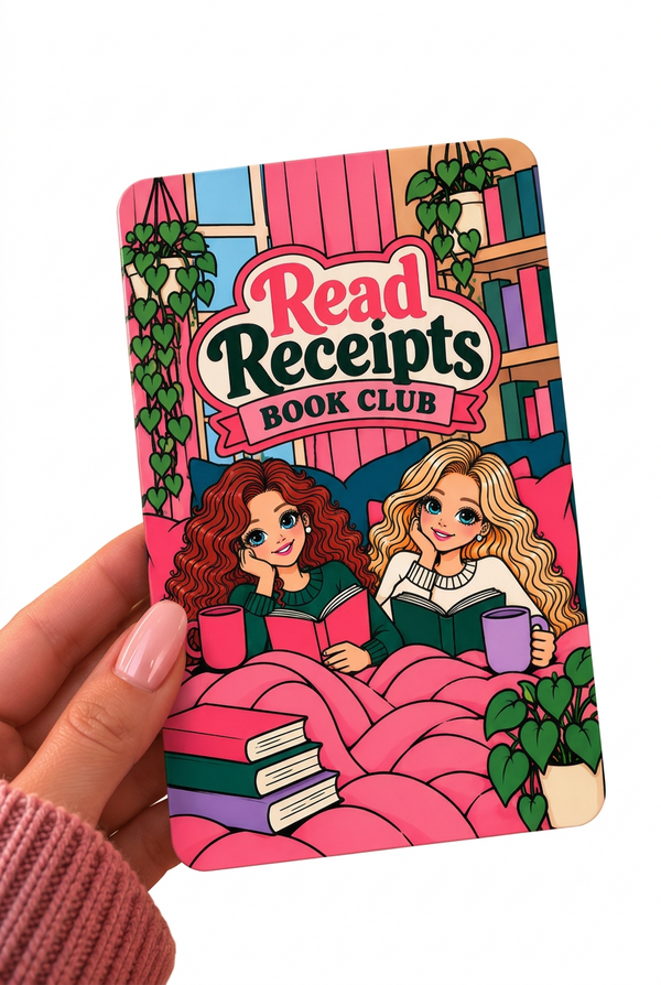 Read Receipts Book Club Kindle Insert – Original Bookish Art by Wendy Owens | E-Reader Clear Case Insert | Matte or Holographic Stars