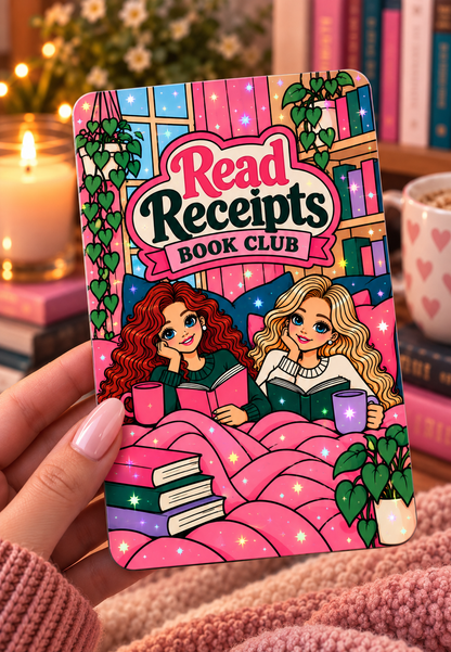 Read Receipts Book Club Kindle Insert – Original Bookish Art by Wendy Owens | E-Reader Clear Case Insert | Matte or Holographic Stars