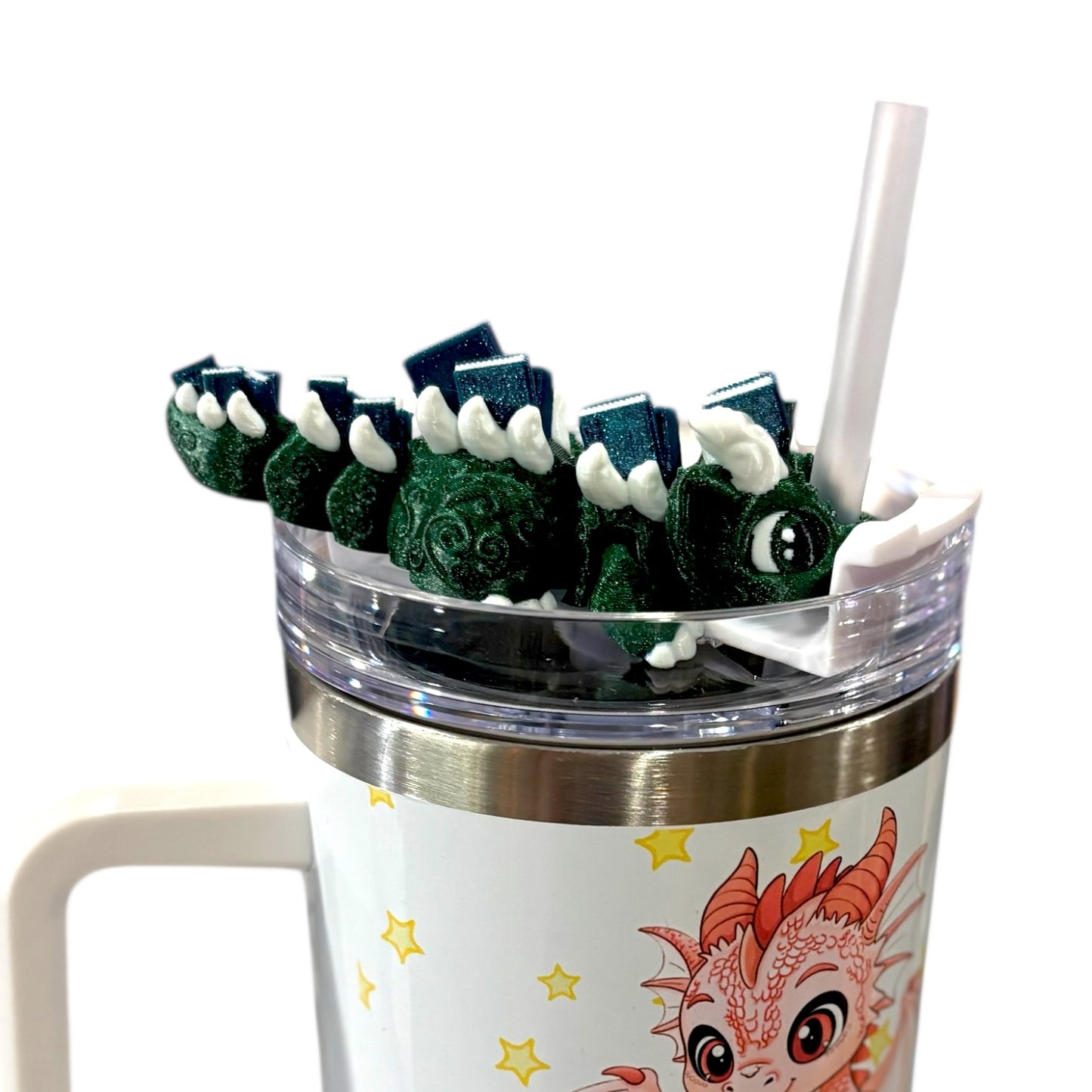 Book Dragons Articulated 3D Printed Sip Sidekicks for Tumblers