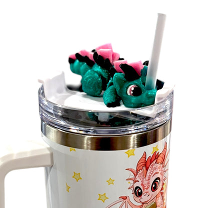Book Dragons Articulated 3D Printed Sip Sidekicks for Tumblers