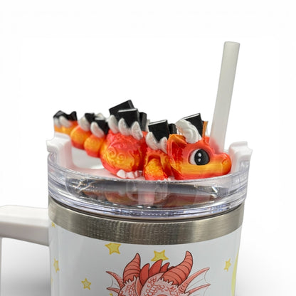 Book Dragons Articulated 3D Printed Sip Sidekicks for Tumblers