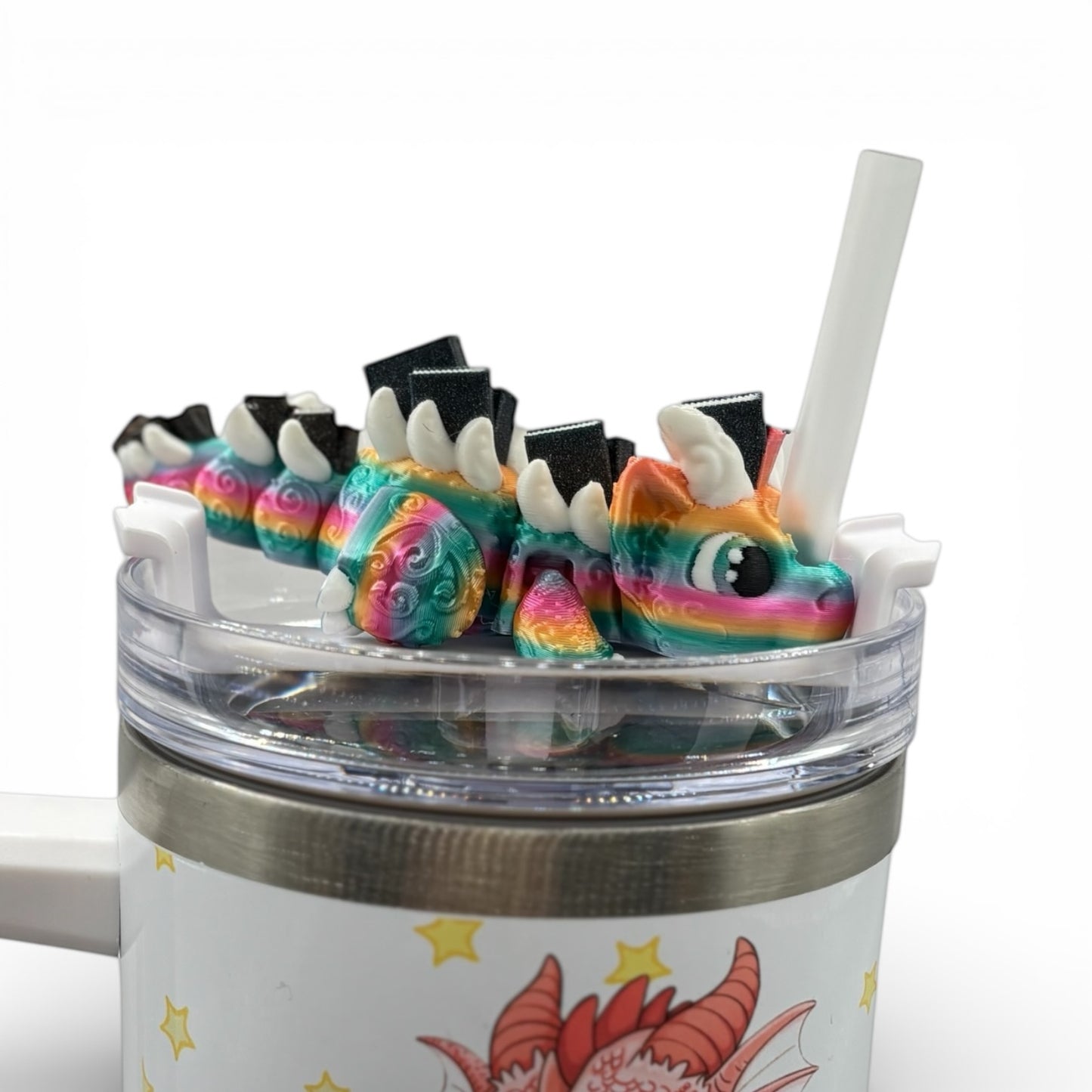Book Dragons Articulated 3D Printed Sip Sidekicks for Tumblers