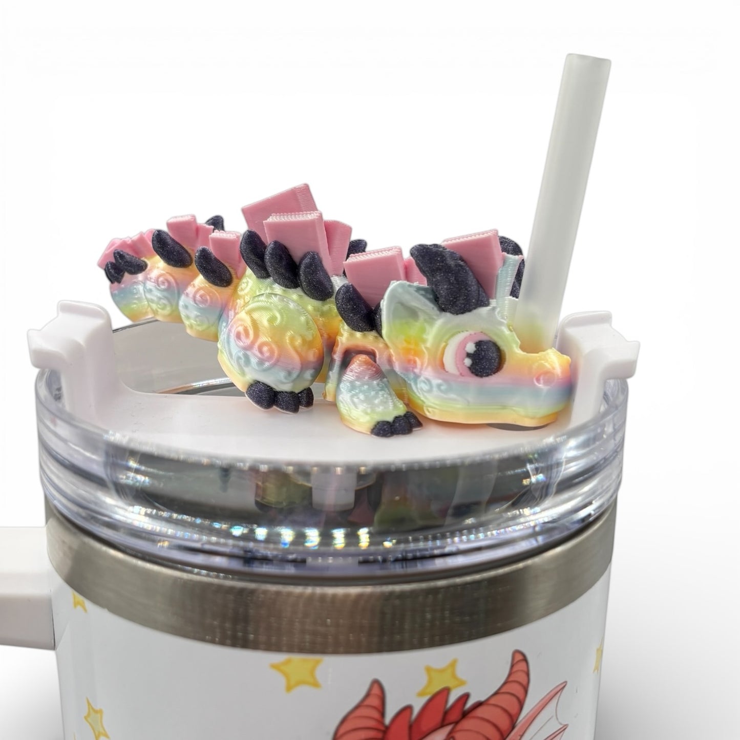 Book Dragons Articulated 3D Printed Sip Sidekicks for Tumblers