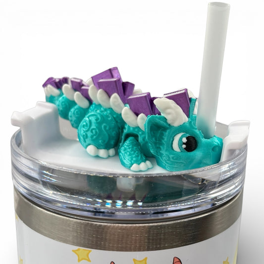 Book Dragons Articulated 3D Printed Sip Sidekicks for Tumblers