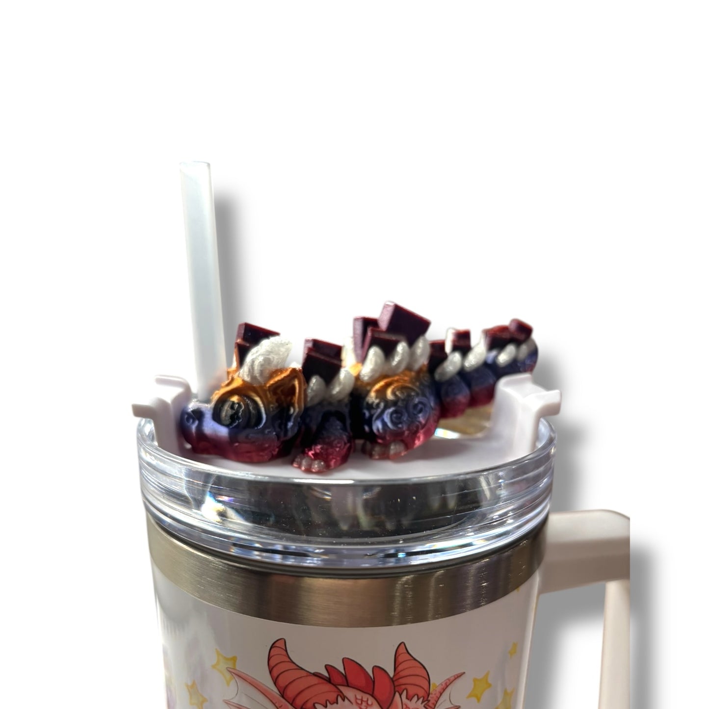 Book Dragons Articulated 3D Printed Sip Sidekicks for Tumblers