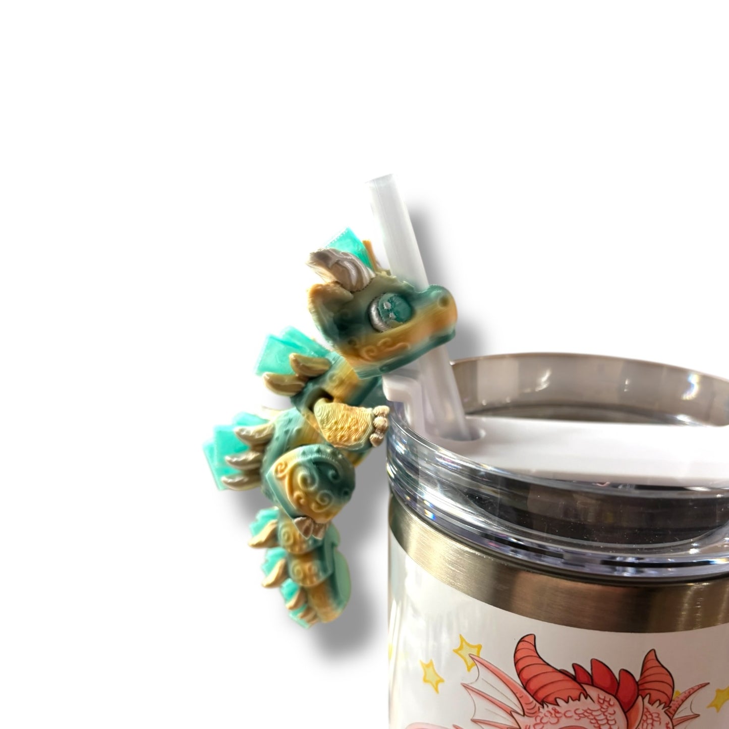 Book Dragons Articulated 3D Printed Sip Sidekicks for Tumblers
