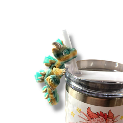 Book Dragons Articulated 3D Printed Sip Sidekicks for Tumblers