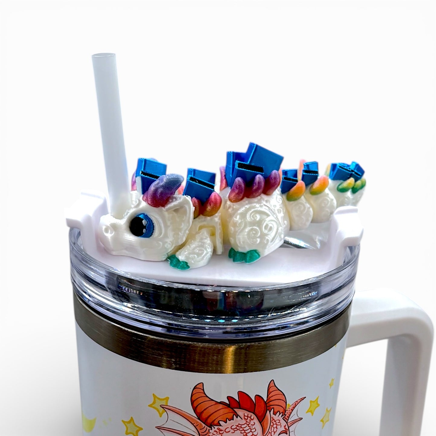 Book Dragons Articulated 3D Printed Sip Sidekicks for Tumblers