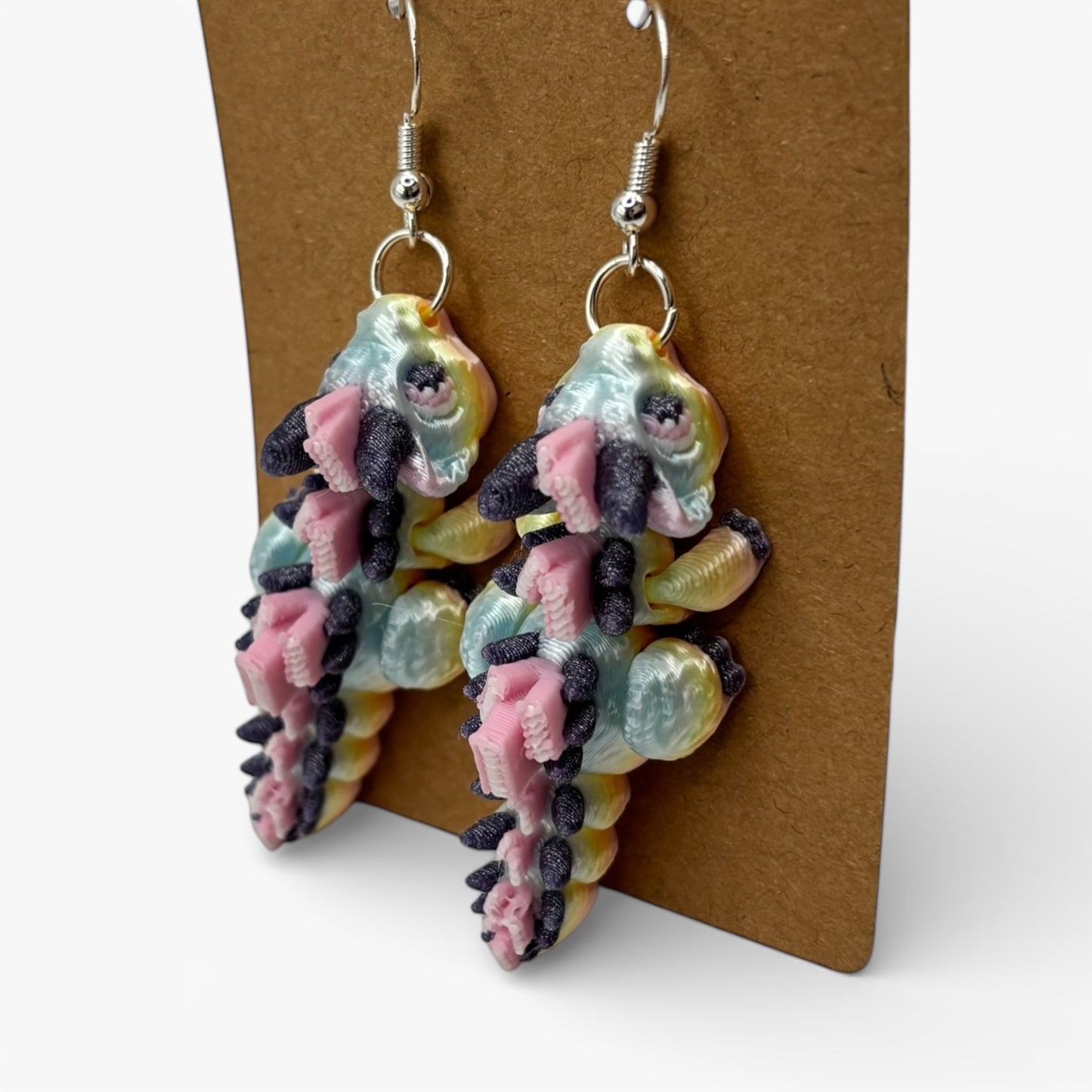 Book Dragon Articulated 3D Printed Earrings
