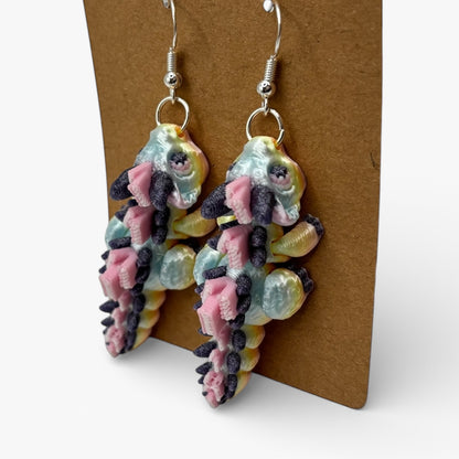 Book Dragon Articulated 3D Printed Earrings