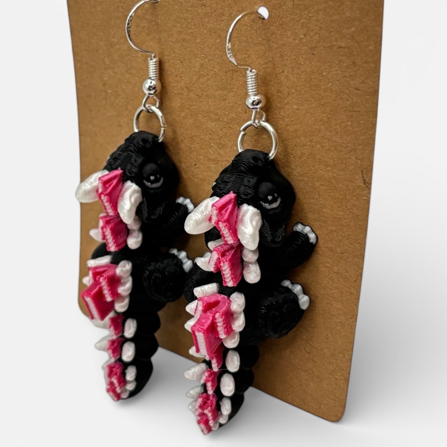 Book Dragon Articulated 3D Printed Earrings