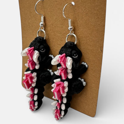 Book Dragon Articulated 3D Printed Earrings