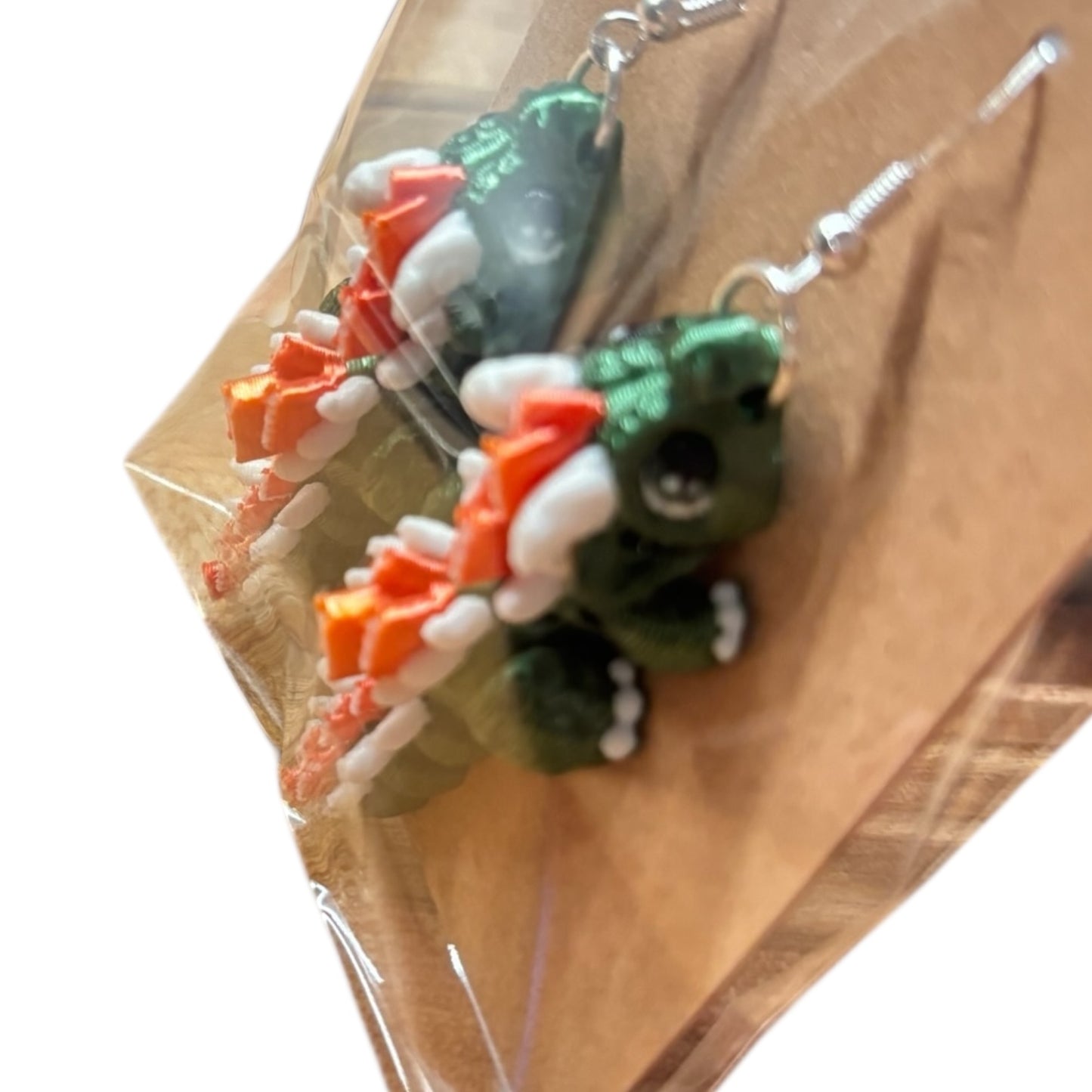 Book Dragon Articulated 3D Printed Earrings