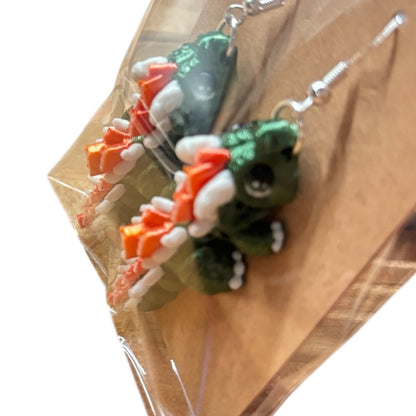 Book Dragon Articulated 3D Printed Earrings