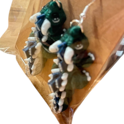 Book Dragon Articulated 3D Printed Earrings