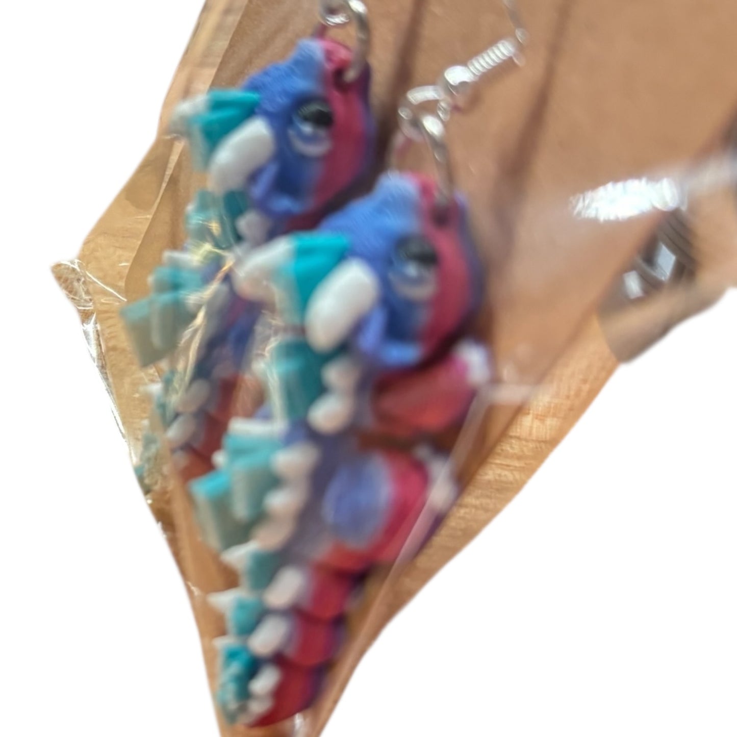 Book Dragon Articulated 3D Printed Earrings