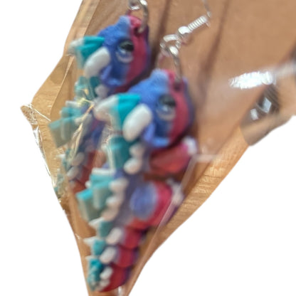 Book Dragon Articulated 3D Printed Earrings