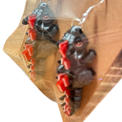 Book Dragon Articulated 3D Printed Earrings