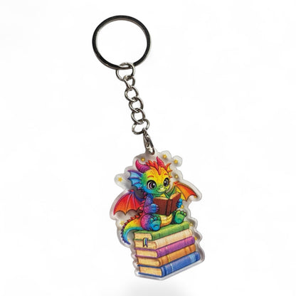 Book Dragon Keychain