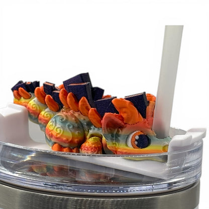 Book Dragons Articulated 3D Printed Sip Sidekicks for Tumblers