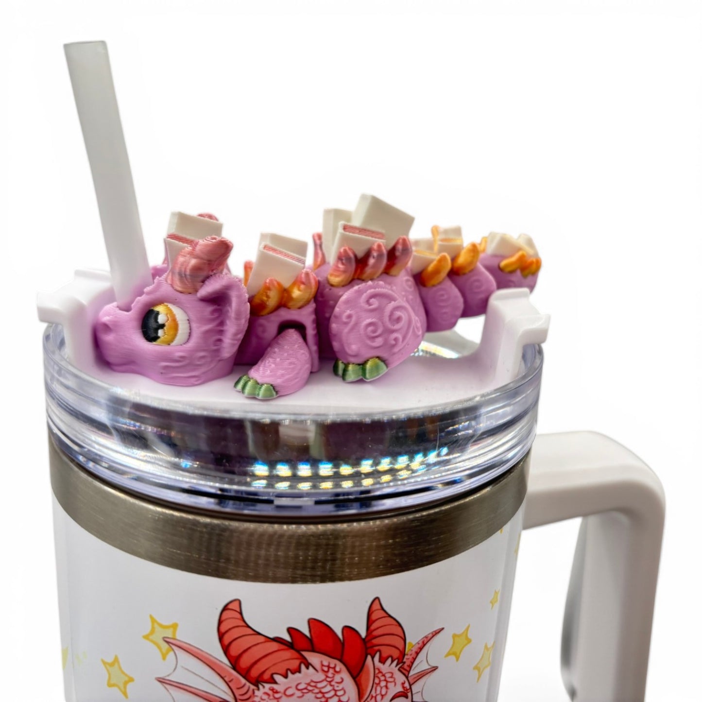 Book Dragons Articulated 3D Printed Sip Sidekicks for Tumblers