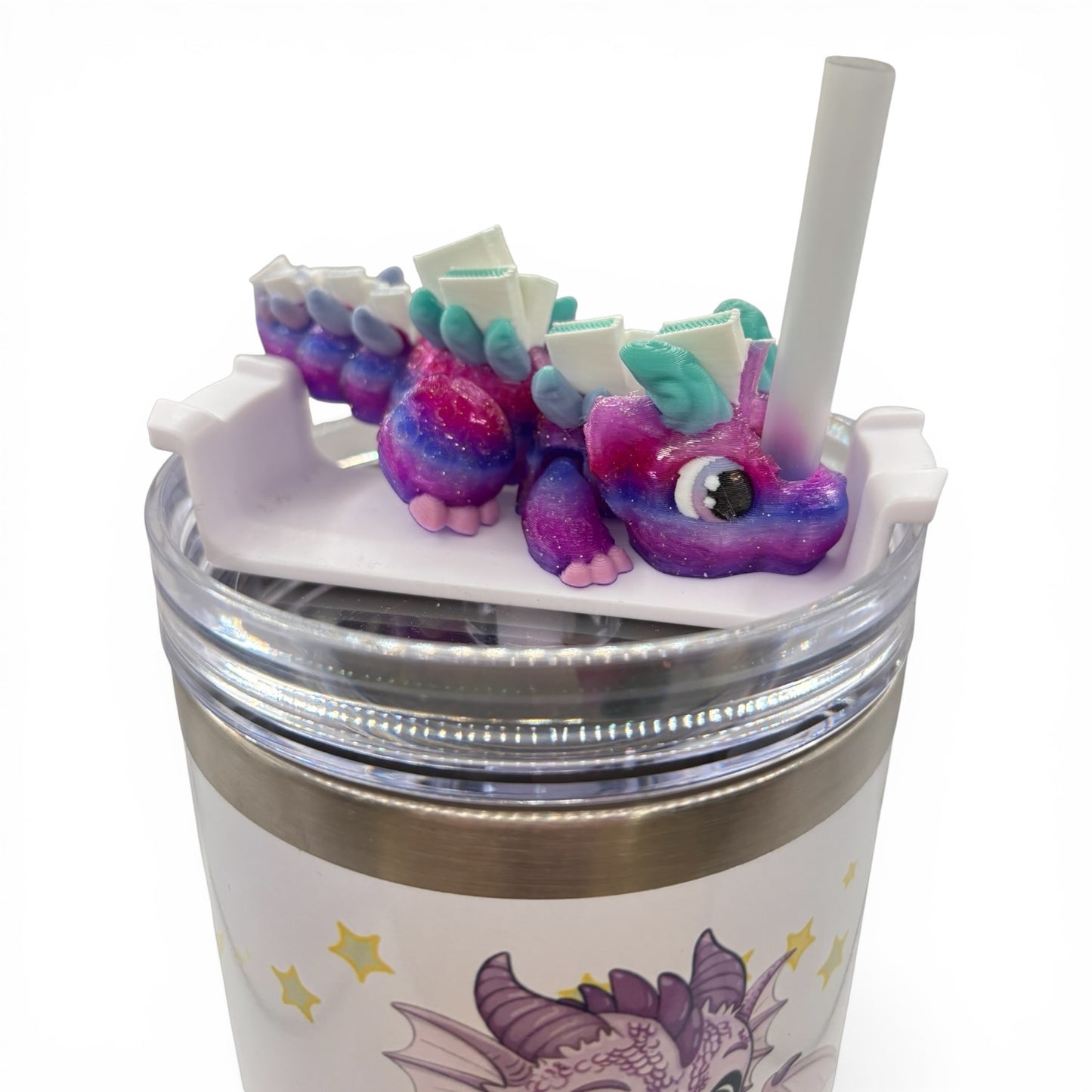 Book Dragons Articulated 3D Printed Sip Sidekicks for Tumblers