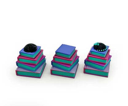3D Printed Fidget Clicker Book Stack with several color and style options