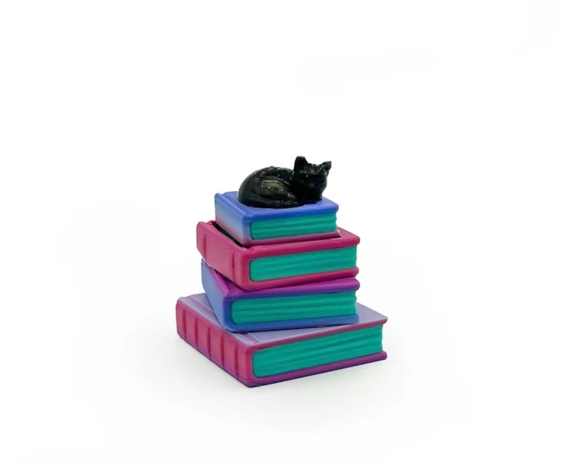 3D Printed Fidget Clicker Book Stack with several color and style options