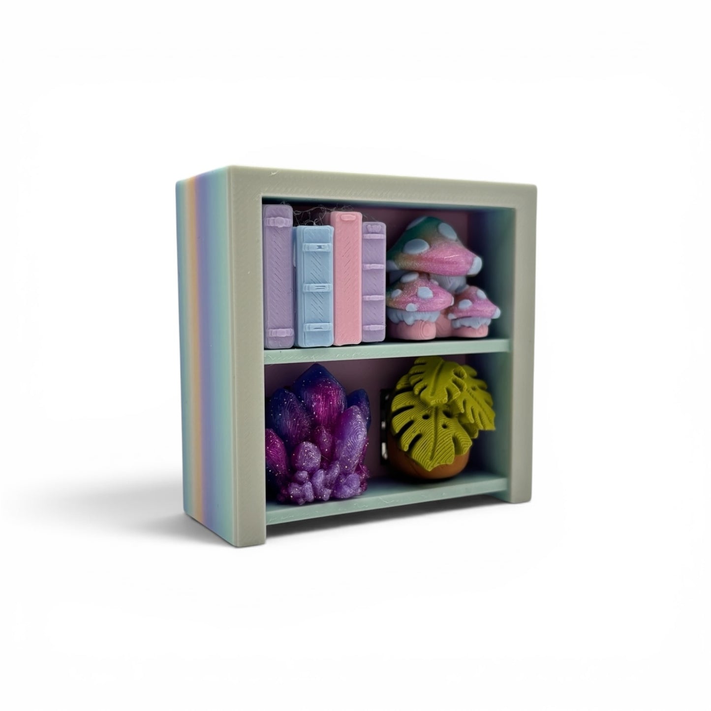 Modern Bookcase Clicker — Mini 3D Printed Fidget Bookshelf