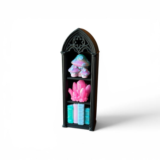 Gothic Bookcase Clicker — Mini 3D Printed Fidget Bookshelf
