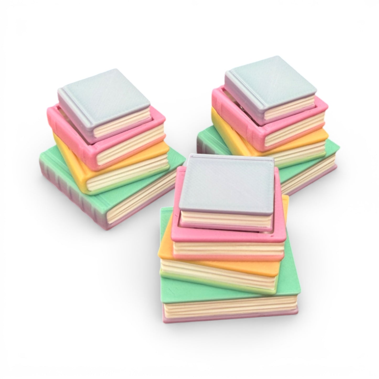 3D Printed Fidget Clicker Book Stack with several color and style options