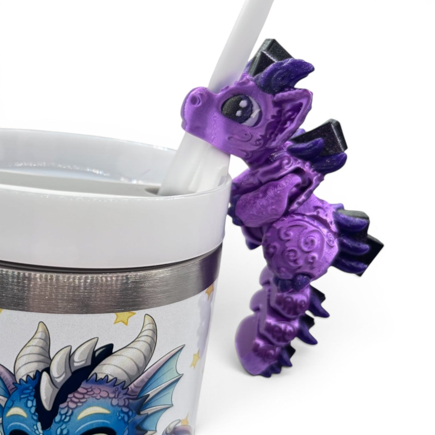 Book Dragons Articulated 3D Printed Sip Sidekicks for Tumblers