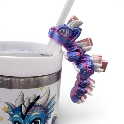 Book Dragons Articulated 3D Printed Sip Sidekicks for Tumblers