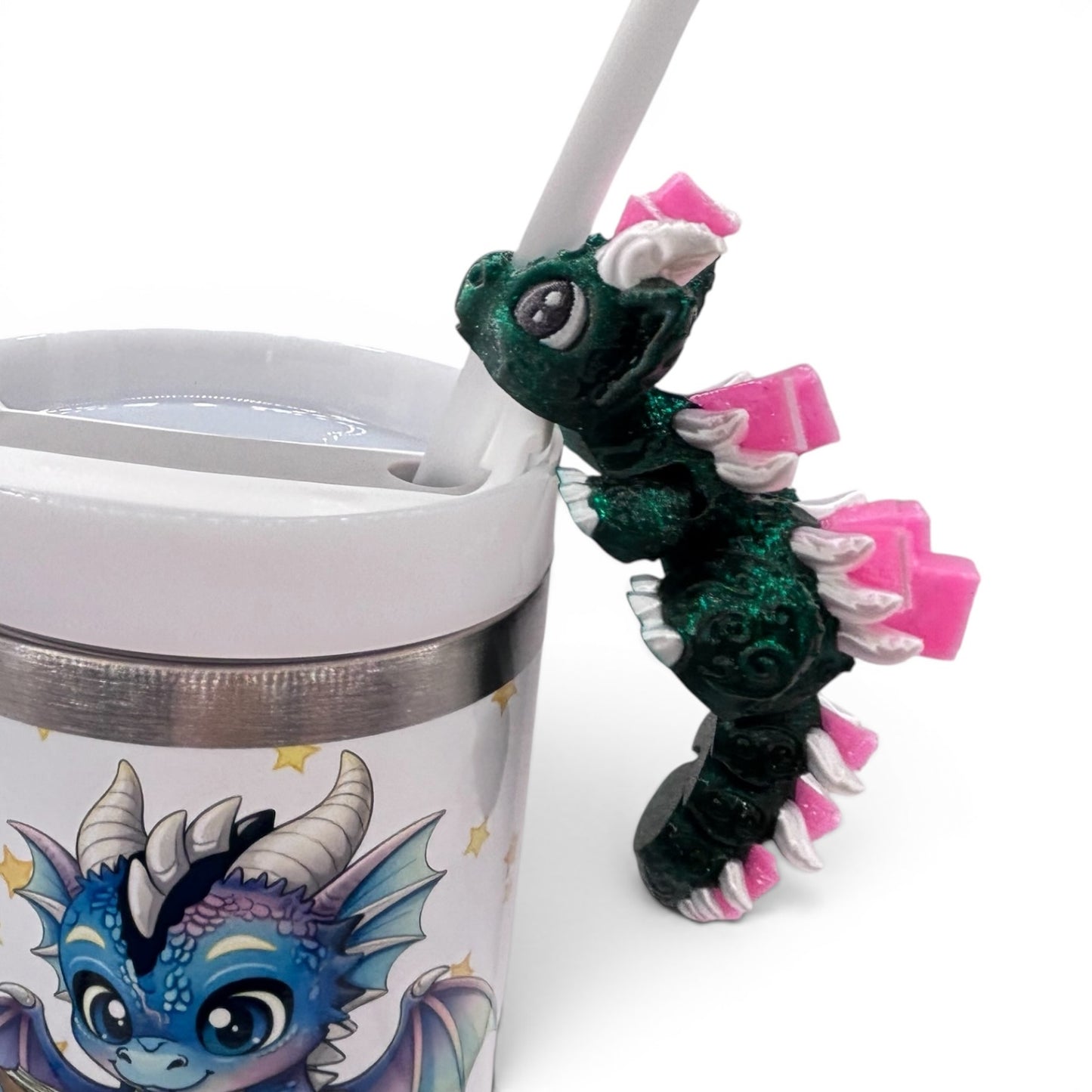 Book Dragons Articulated 3D Printed Sip Sidekicks for Tumblers