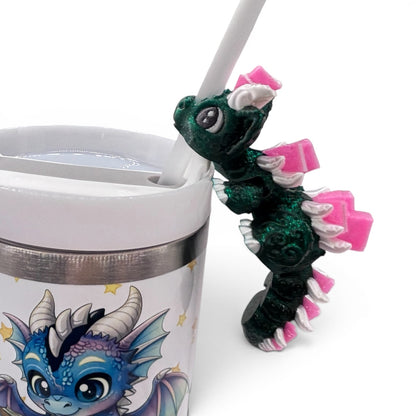 Book Dragons Articulated 3D Printed Sip Sidekicks for Tumblers