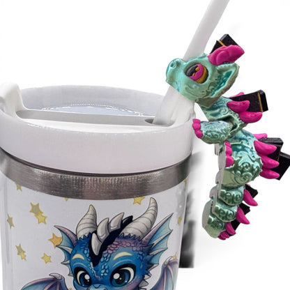 Book Dragons Articulated 3D Printed Sip Sidekicks for Tumblers