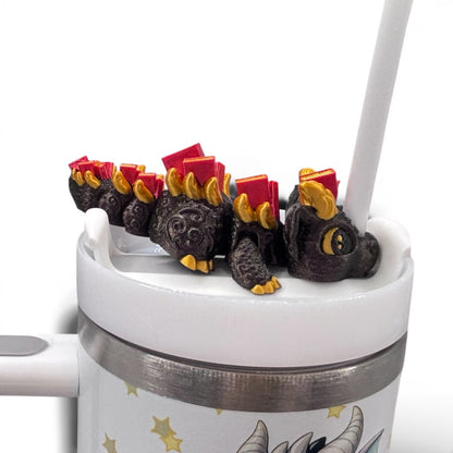 Book Dragons Articulated 3D Printed Sip Sidekicks for Tumblers