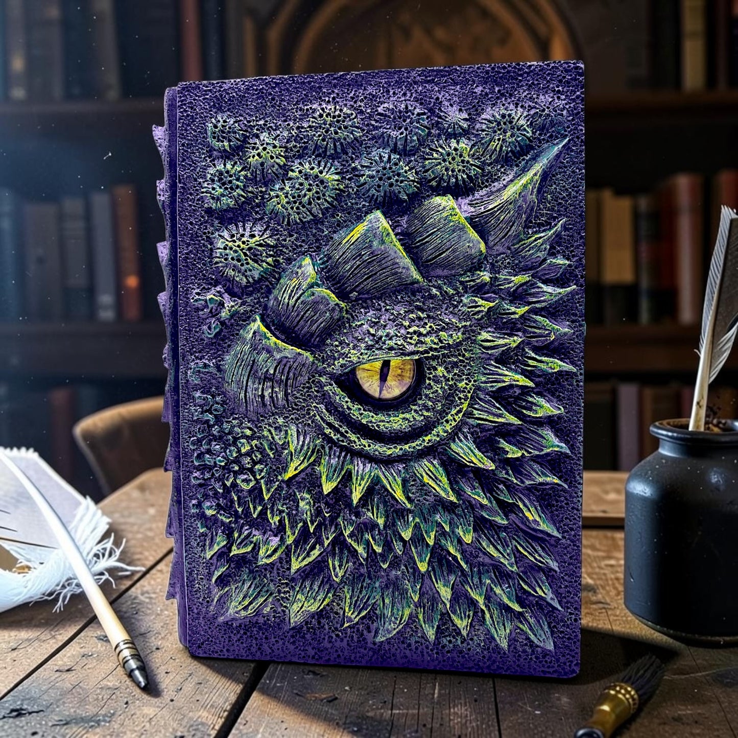 3D Embossed Dragon'S Eye Hard Cover Notebook, A5 Size Replaceable Inner Core Hardcover notebook, Resin covered Notebook with Blank Paper 120 Sheets