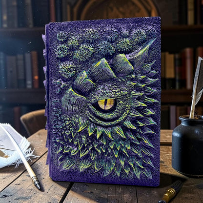 3D Embossed Dragon'S Eye Hard Cover Notebook, A5 Size Replaceable Inner Core Hardcover notebook, Resin covered Notebook with Blank Paper 120 Sheets