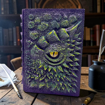 3D Embossed Dragon'S Eye Hard Cover Notebook, A5 Size Replaceable Inner Core Hardcover notebook, Resin covered Notebook with Blank Paper 120 Sheets