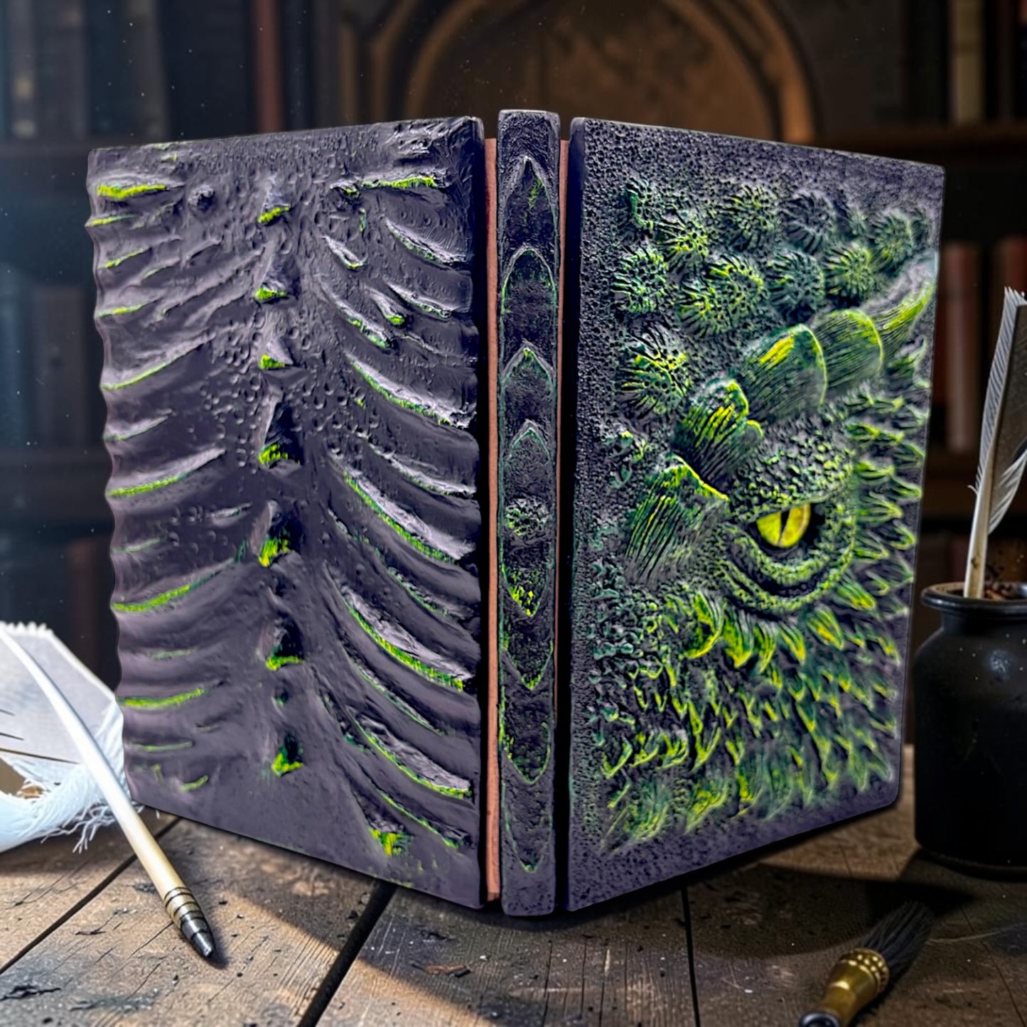 3D Embossed Dragon'S Eye Hard Cover Notebook, A5 Size Replaceable Inner Core Hardcover notebook, Resin covered Notebook with Blank Paper 120 Sheets