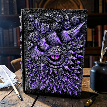 3D Embossed Dragon'S Eye Hard Cover Notebook, A5 Size Replaceable Inner Core Hardcover notebook, Resin covered Notebook with Blank Paper 120 Sheets