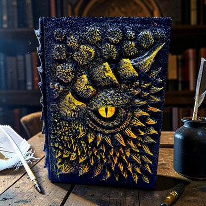 3D Embossed Dragon'S Eye Hard Cover Notebook, A5 Size Replaceable Inner Core Hardcover notebook, Resin covered Notebook with Blank Paper 120 Sheets