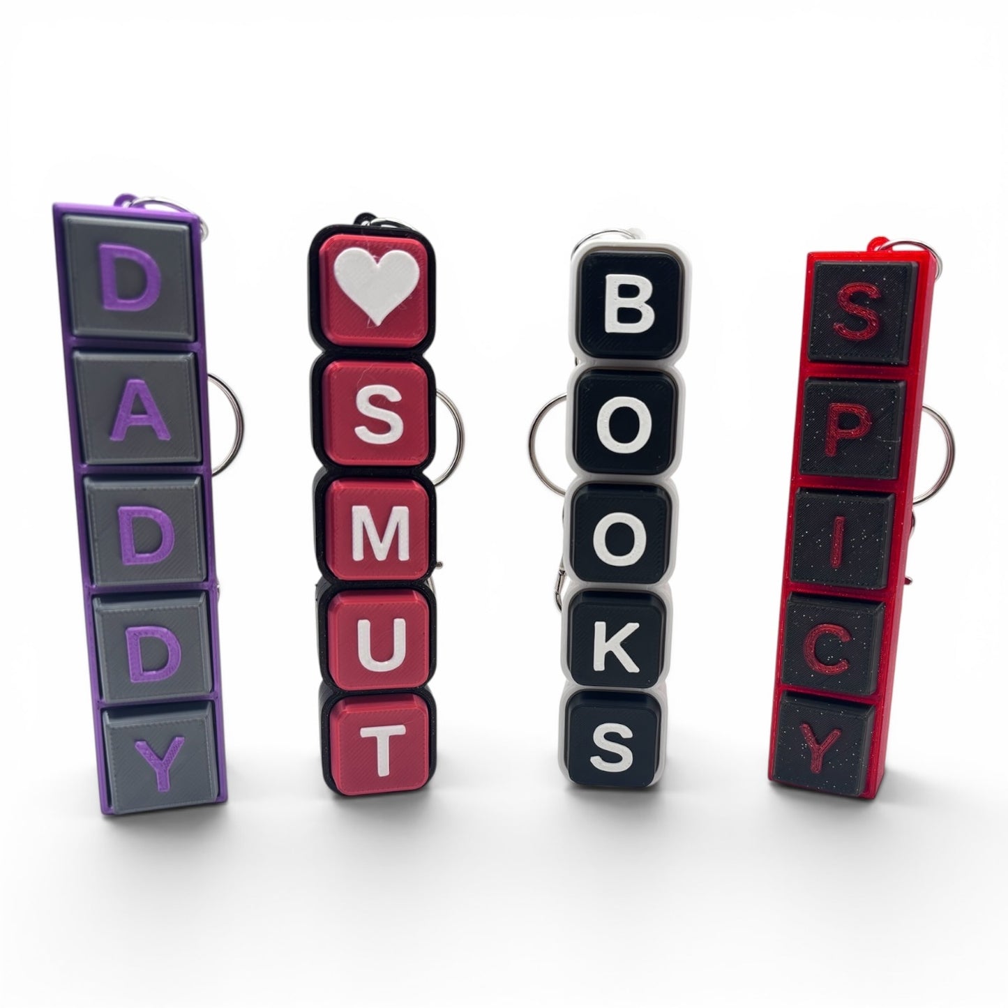 Bookish Keychain Mechanical Keycap Fidget Toy ASMR Clicker Gift
